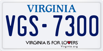 VA license plate VGS7300