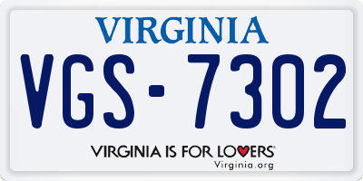 VA license plate VGS7302