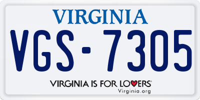 VA license plate VGS7305