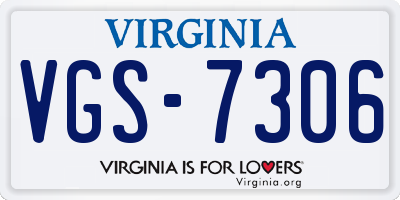 VA license plate VGS7306