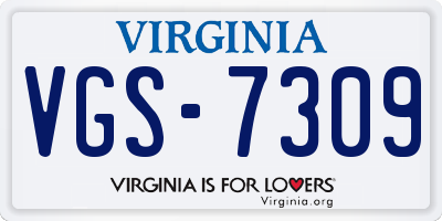 VA license plate VGS7309