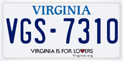 VA license plate VGS7310