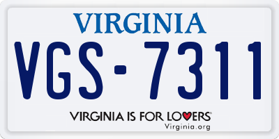 VA license plate VGS7311