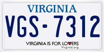 VA license plate VGS7312