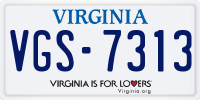 VA license plate VGS7313