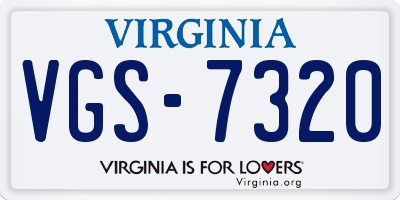 VA license plate VGS7320