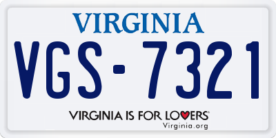 VA license plate VGS7321