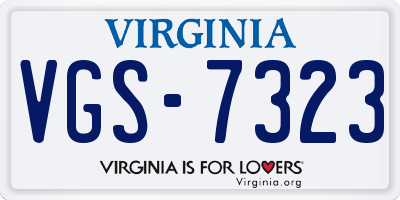 VA license plate VGS7323