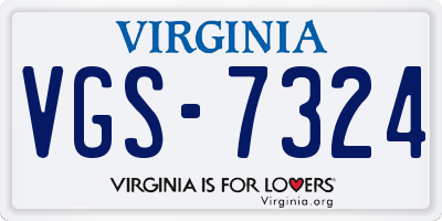 VA license plate VGS7324