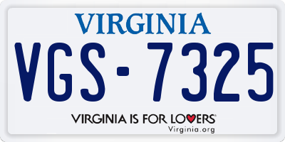 VA license plate VGS7325
