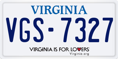 VA license plate VGS7327