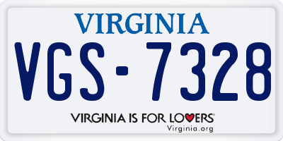 VA license plate VGS7328