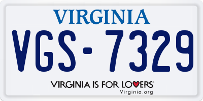 VA license plate VGS7329