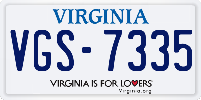 VA license plate VGS7335