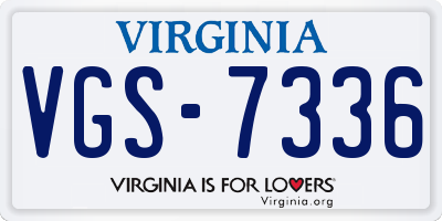 VA license plate VGS7336