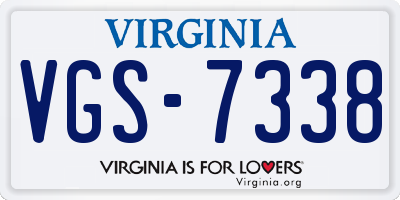VA license plate VGS7338