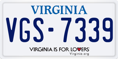 VA license plate VGS7339