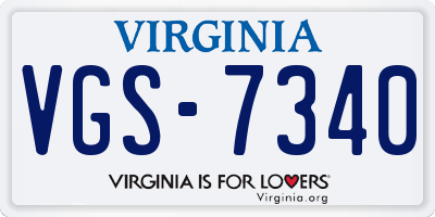 VA license plate VGS7340
