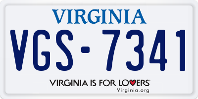 VA license plate VGS7341