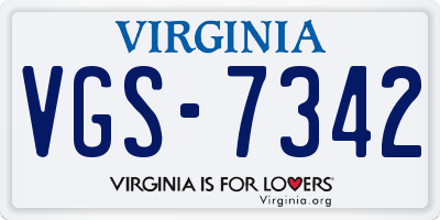 VA license plate VGS7342