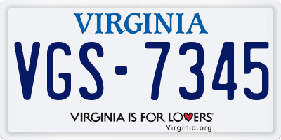 VA license plate VGS7345