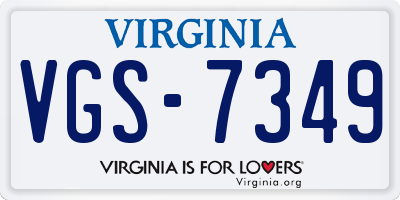 VA license plate VGS7349