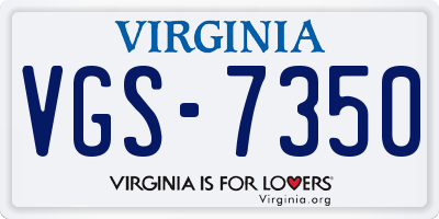 VA license plate VGS7350
