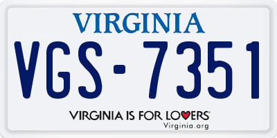 VA license plate VGS7351