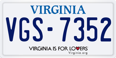 VA license plate VGS7352