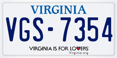 VA license plate VGS7354
