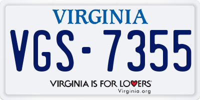 VA license plate VGS7355