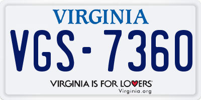VA license plate VGS7360