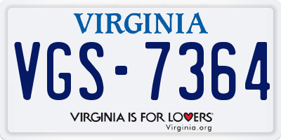 VA license plate VGS7364