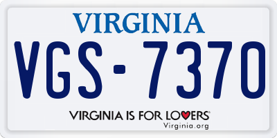 VA license plate VGS7370
