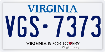 VA license plate VGS7373