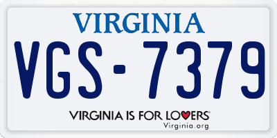 VA license plate VGS7379