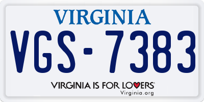 VA license plate VGS7383