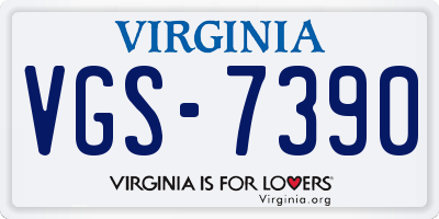 VA license plate VGS7390
