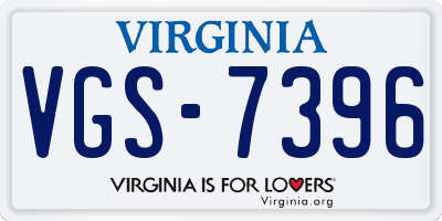 VA license plate VGS7396