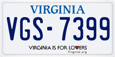 VA license plate VGS7399