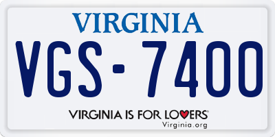 VA license plate VGS7400