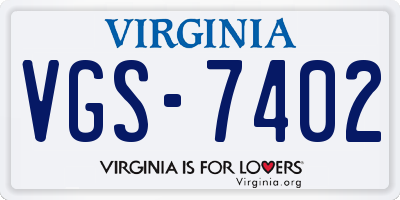VA license plate VGS7402