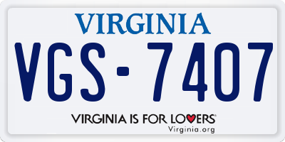 VA license plate VGS7407