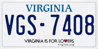 VA license plate VGS7408