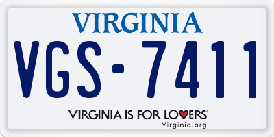 VA license plate VGS7411