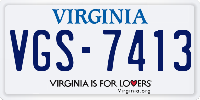 VA license plate VGS7413