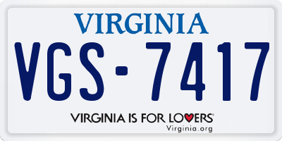 VA license plate VGS7417