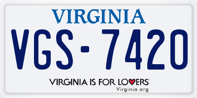 VA license plate VGS7420