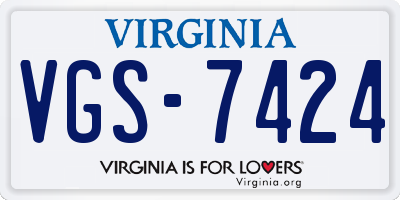 VA license plate VGS7424