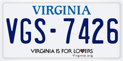 VA license plate VGS7426